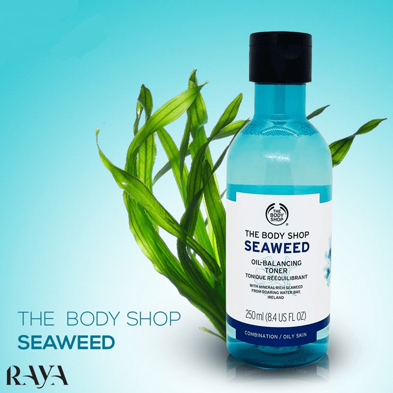 تونر سیوید بادی شاپ رنگ آبی حاوی جلبک دریایی مناسب پوست مختلط حجم 250 میلی لیتر The Body Shop Seaweed Oil Balancing Toner
